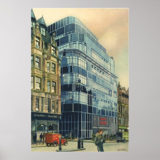 Vintage Daily Express Building on Fleet Street Poster (Front)