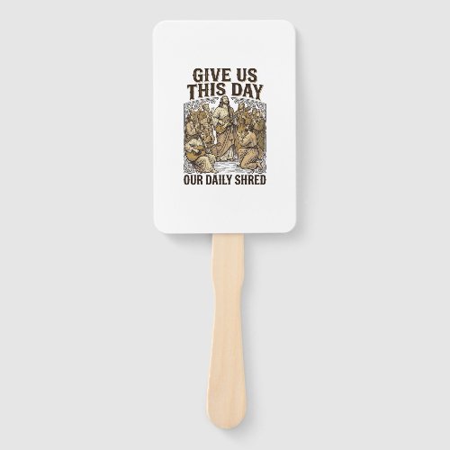 Vintage Daily Shred Religious Guitar Vector Hand Fan