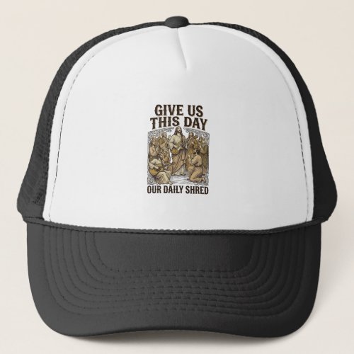 Vintage Daily Shred Religious Guitar Vector Trucker Hat