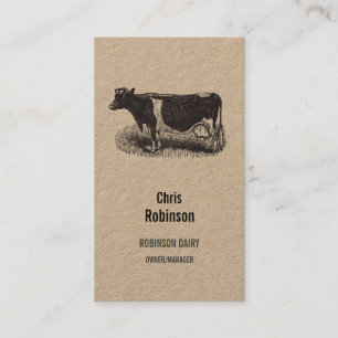 Vintage Dairy Cow Cattle Farmer Butcher Business Card