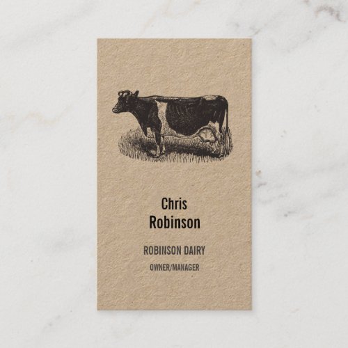Vintage Dairy Cow Cattle Farmer Butcher Business Card
