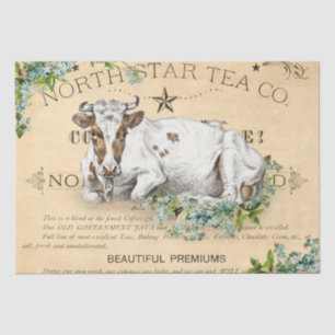 Vintage Dairy Cow Decoupage Tissue Paper