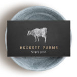 Vintage Dairy Cow Logo Rustic Country Chalkboard Business Card<br><div class="desc">Vintage etching of cow.</div>