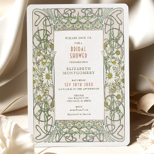 Vintage Daisies Bridal Shower Art Nouveau Invitati Invitation