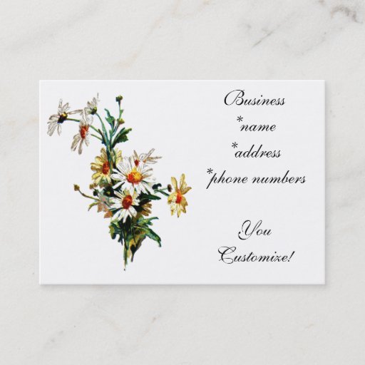 Customizable *Vintage Daisies*  Business Cards