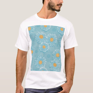 Vintage daisies: floral outline pattern. T-Shirt