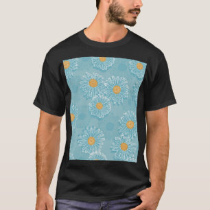 Vintage daisies: floral outline pattern. T-Shirt