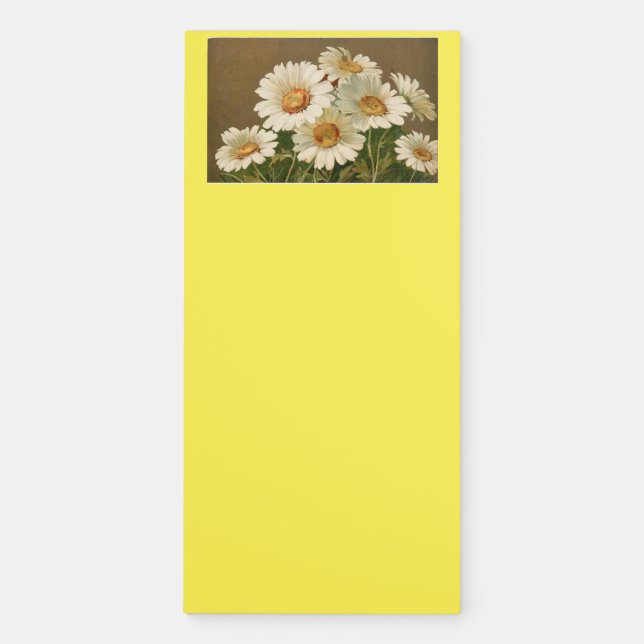 Vintage Daisies Magnetic Notepad (Front)