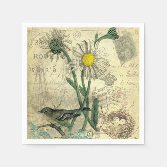 Vintage daisies napkins (Front)