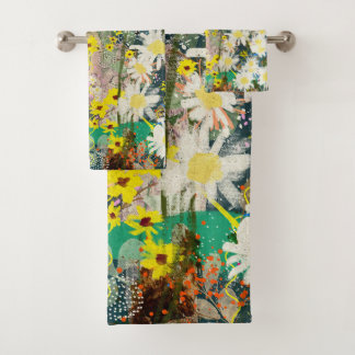Vintage Daisies - Nature Inspired Floral Art - Bath Towel Set