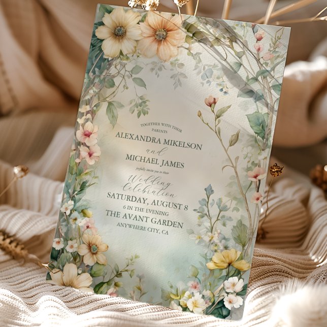 Vintage Daisy Art Nouveau Mucha Wedding Invitation (Creator Uploaded)