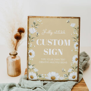 Vintage Daisy Bee Birthday Party Table Sign