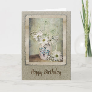 Vintage Daisy Birthday Bouquet Card