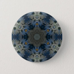 Vintage Daisy Blue Floral Button