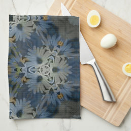 Vintage Daisy Blue Floral Kitchen Towel