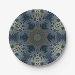 Vintage Daisy Blue Floral Paper Plates