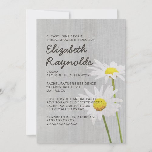 Vintage Daisy Bridal Shower Invitations