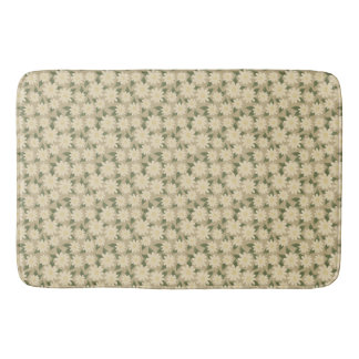 Vintage Daisy Floral in Sage Green and Cream Bath Mat