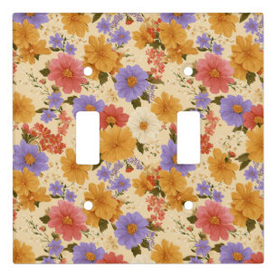 Vintage Daisy Floral Pattern (2) Light Switch Cover