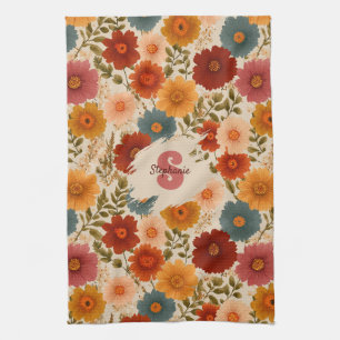 Vintage Daisy Floral Pattern Kitchen Towel