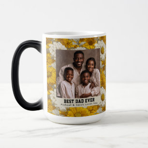 Vintage Daisy Flower Dog Dad Day Ceramic Travel Color Morph Mug