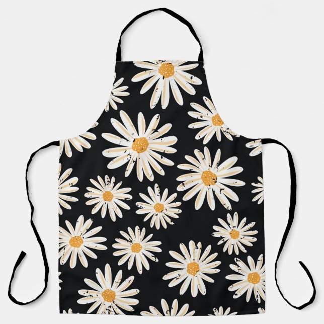 Vintage Daisy flowers seamless vintage pattern. Di Apron (Front)