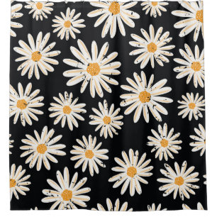 Vintage Daisy flowers seamless vintage pattern. Di Shower Curtain