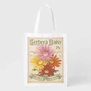 Vintage Daisy Seed Packet, grocery bag