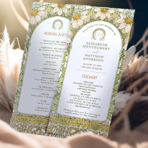 Vintage Daisy Wedding Art Nouveau by Mucha Program