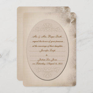 Vintage Daisy Wedding Invitation