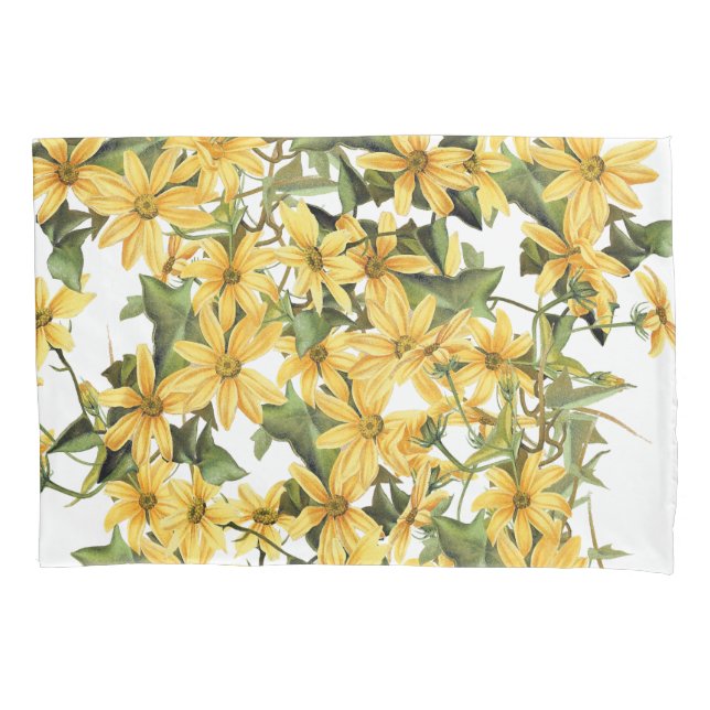 Vintage Daisy Wildflower Flower Floral Pillowcases (Front)