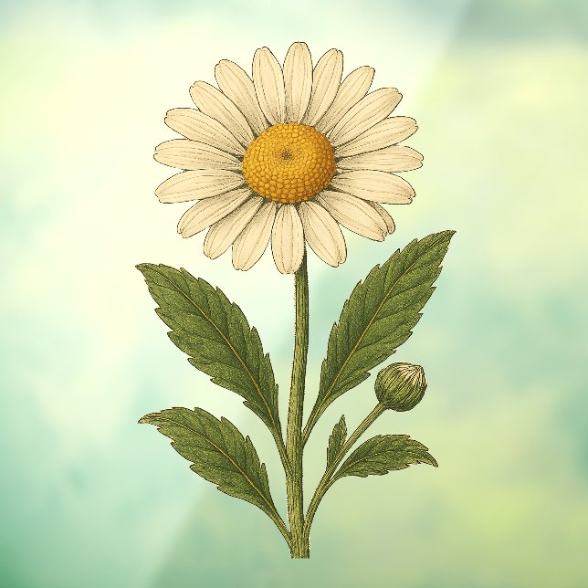 Vintage Daisy Window Cling (Sheet 3)