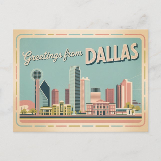 Vintage Dallas Postcard | Greetings from Dallas  (Front)
