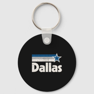 Vintage dallas texas city strong dallas tx blue keychain