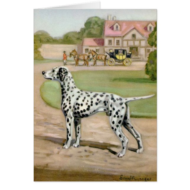 Vintage - Dalmatian Dog & Carriage, Cards (Front)