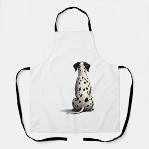 Vintage Dalmatian Dog From Behind Illustration Min Apron