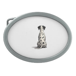 Vintage Dalmatian Dog From Behind Illustration Min Belt Buckle