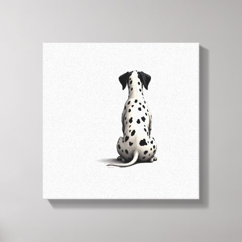 Vintage Dalmatian Dog From Behind Illustration Min Canvas Print