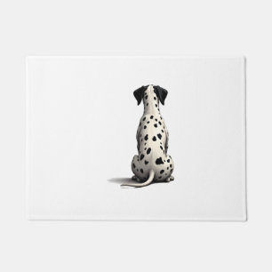 Vintage Dalmatian Dog From Behind Illustration Min Doormat