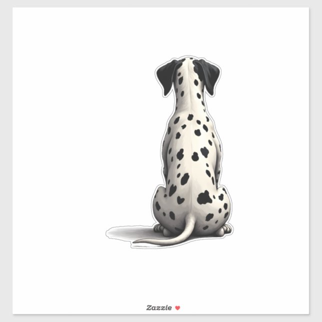 Vintage Dalmatian Dog From Behind Illustration Min Sticker (Sheet)