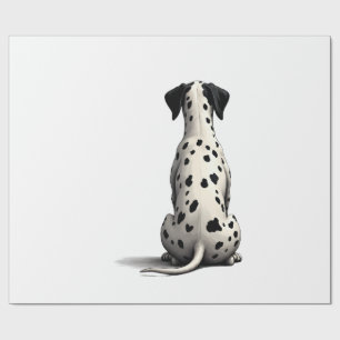 Vintage Dalmatian Dog From Behind Illustration Min Wrapping Paper