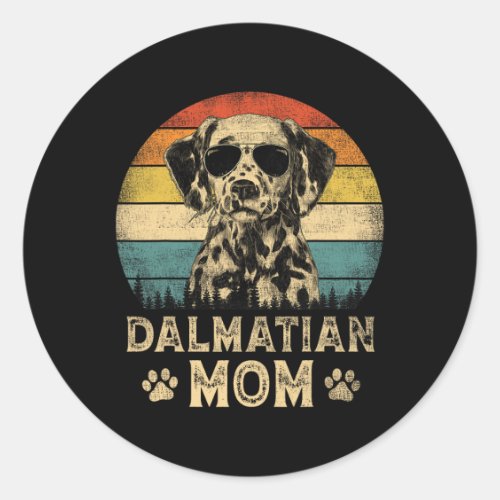 Vintage Dalmatian Mom Dog Lovers Mothers Day  Classic Round Sticker