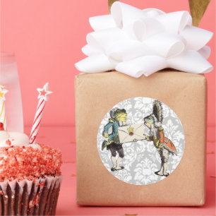 Vintage Damask Alice In Wonderland STICKER