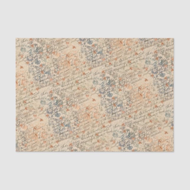 Vintage Damask and BumbleBee Tissue Paper (Front)