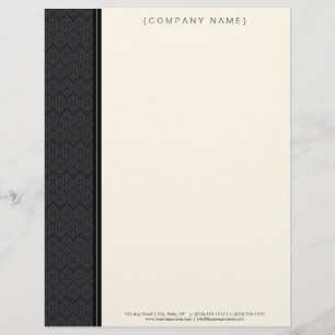 Vintage Damask Black Customized Letterhead