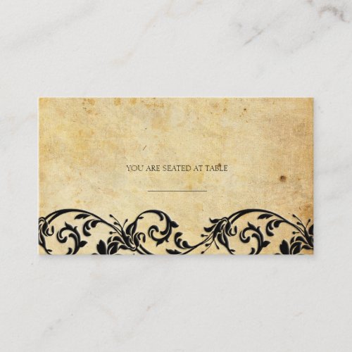 Vintage Damask Black Swirl Wedding Placecards Business Card Template