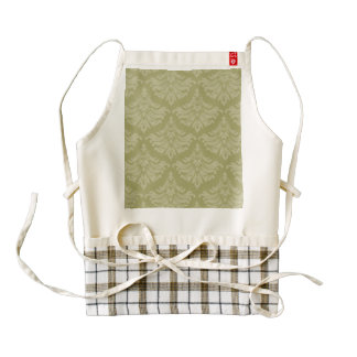 Vintage Damask Brocade Sage Green Zazzle HEART Apron