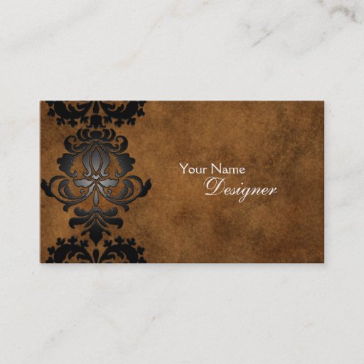 Customizable Vintage DAMASK Business Card