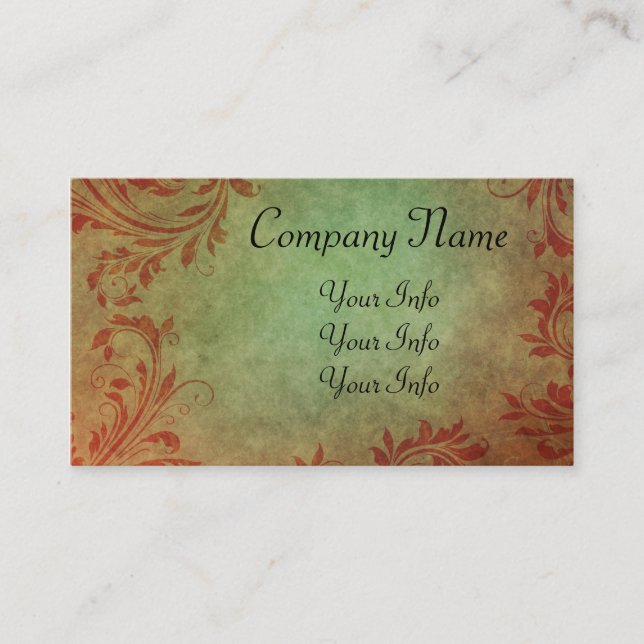 Vintage Damask Business Cards (Front)