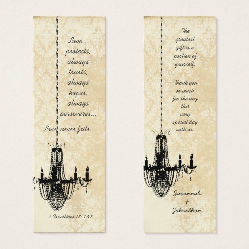 Vintage Damask Chandelier Wedding Tags